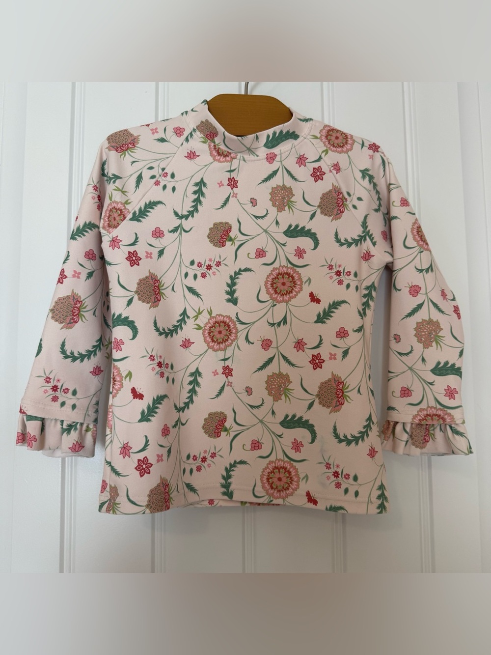 Minnow x Sister Parish Floral Rash Guard Size 2T Long Sleeve Swim Top